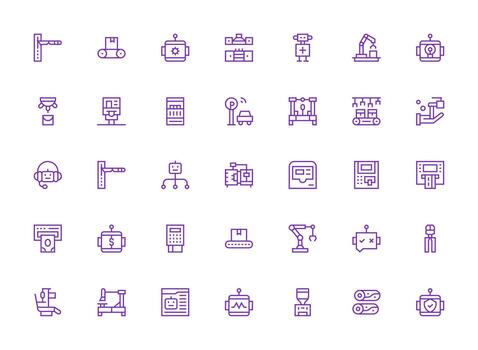 regular limpiar línea íconos desde automatizado conjunto con 35 vectores limpiar icono conjunto icono paquete para ui proyectos