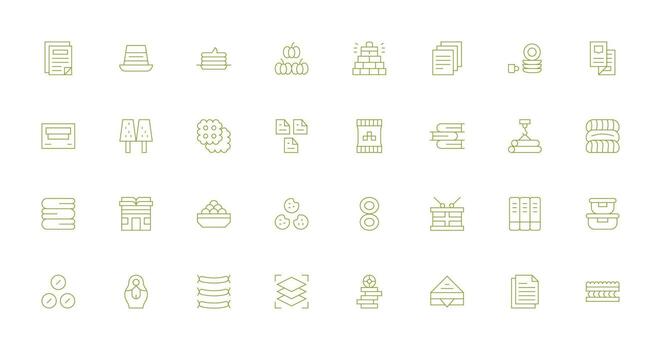 Stack featuring 32 Icons in Thin Line Design Balanced Icon Set for Functional Design vector