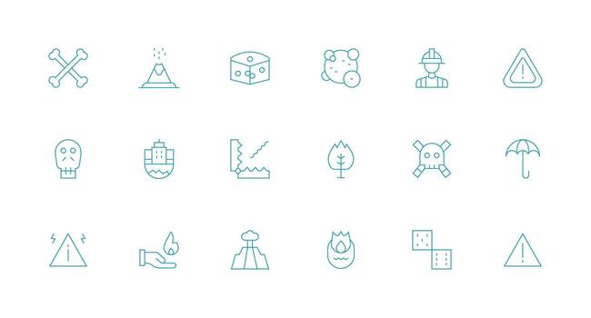 18 Icons for Risk in Minimal Line Format Clean Set for Layout Prototypes vector