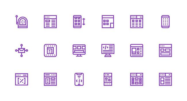 sensible conjunto con 18 fuerte carrera línea íconos multi-estilo icono colección vector