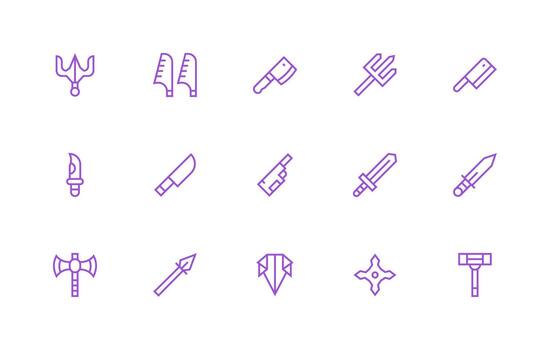 15 Regular Line Style Icons from Sharp Collection Complete Icon Set for Mobile Apps vector