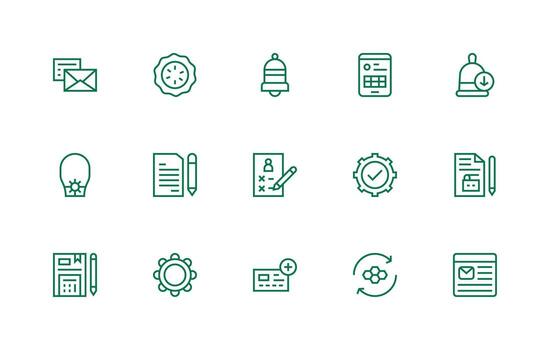 15 regular línea estilo íconos desde actualizar colección bien estructurado íconos para creativo utilizar vector