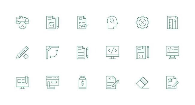 Minimal Line Icons from Markup Set with 18 Vectors Icon Set for Projects