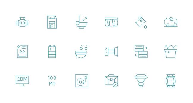18 Minimal Line Vectors for Capacity Theme Web and App Icon Pack Collection