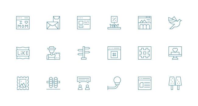 enviar visual paquete conteniendo 18 mínimo línea íconos icono paquete para ui vector