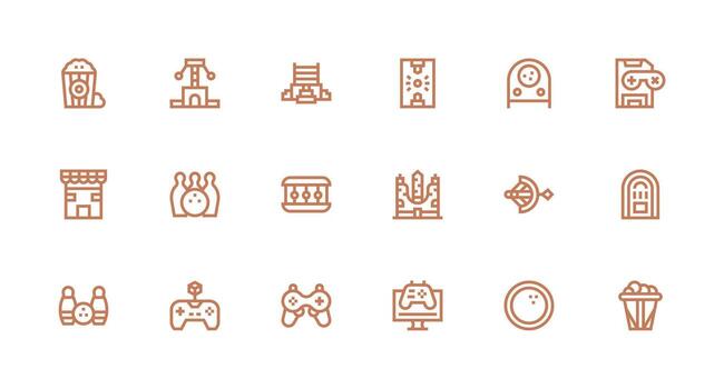 Strong Stroke Line Icons from Arcade Set with 18 Vectors Pixel Perfect Icons for Modern Apps