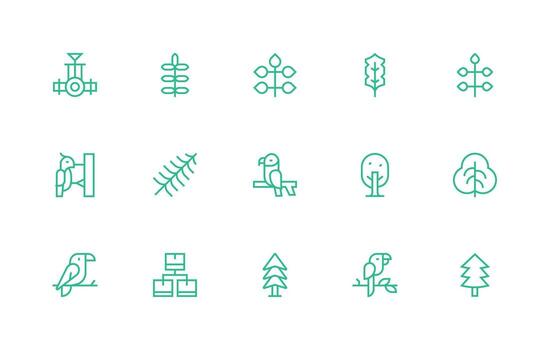 rama visual paquete conteniendo 15 regular línea íconos de confianza íconos para todas interfaces vector