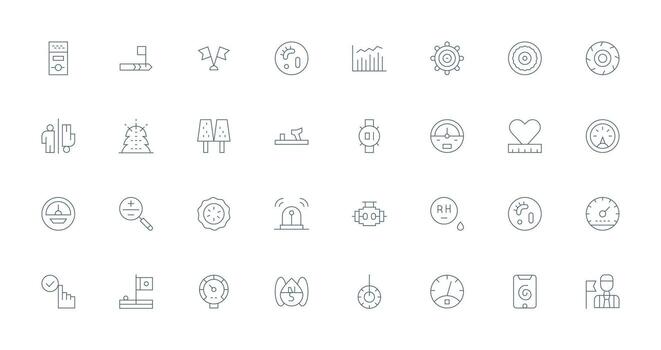 32 Thin Line Designs for Indicator Icons Functional Icon Series vector