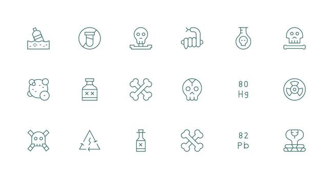 18 Icons for Toxic in Minimal Line Format Icons Built for Visual Consistency Pack vector