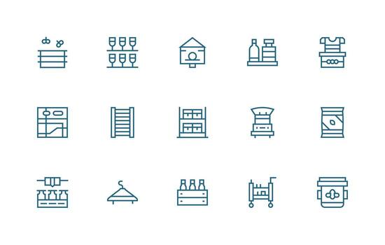 15 Regular Line Vectors for Shelf Theme Icon Set for Web