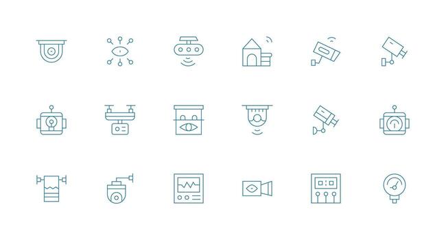 18 mínimo línea vectores para supervisión sistema tema basado en temas icono paquete