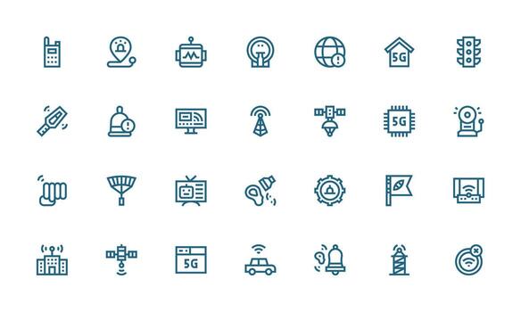 28 íconos para señal en negrita línea formato limpiar icono colección para web utilizar vector