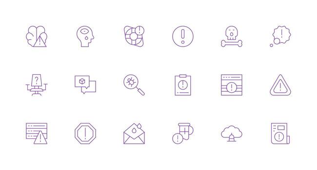 problema conjunto con 18 mínimo línea íconos multi-estilo icono colección vector