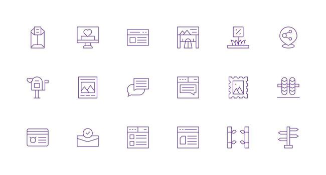 mínimo línea íconos desde enviar conjunto con 18 vectores compacto icono conjunto