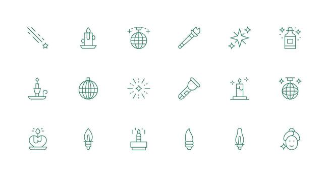 Glow featuring 18 Icons in Minimal Line Design Functional Icon Series vector