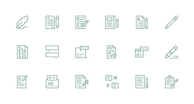 18 Annotation Icons in Minimal Line Aesthetic Web and App Icon Pack Collection vector