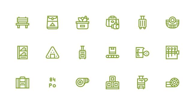 Strong Stroke Line Style Packing Icons with 18 Vectors Core Icon Collection for Daily Tasks
