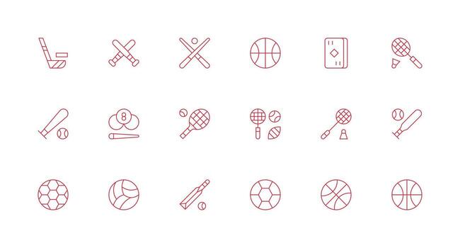 Minimal Line Style Game Icon Icons with 18 Vectors Editable Icon Collection
