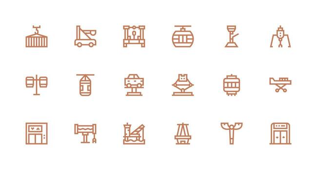 Lift featuring 18 Icons in Strong Stroke Line Design Minimal Icon Set for Interface Projects vector