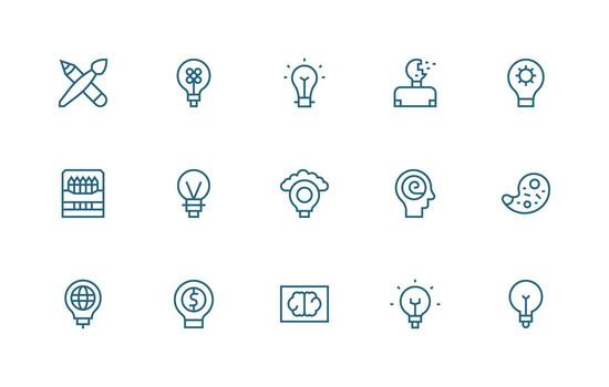 15 regular línea íconos para creatividad gráficos diseño Listo icono conjunto para equipos vector
