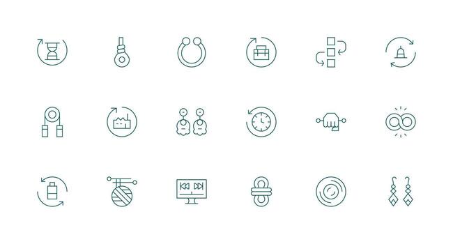 18 mínimo línea vectores para lazo tema sencillo íconos para interfaz y wireframes