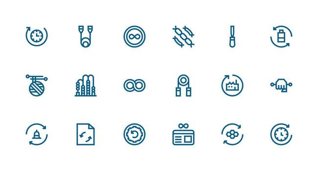 18 Icons for Loop in Strong Stroke Line Format Well-Structured Icons for Creative Use vector