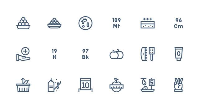 Quantity Design Icons featuring 18 in Strong Stroke Line Style Multi-Purpose Icon Pack for Templates vector