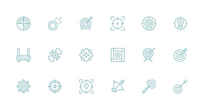 Accuracy Set with 18 Minimal Line Icons All-Purpose Icon Design Pack vector