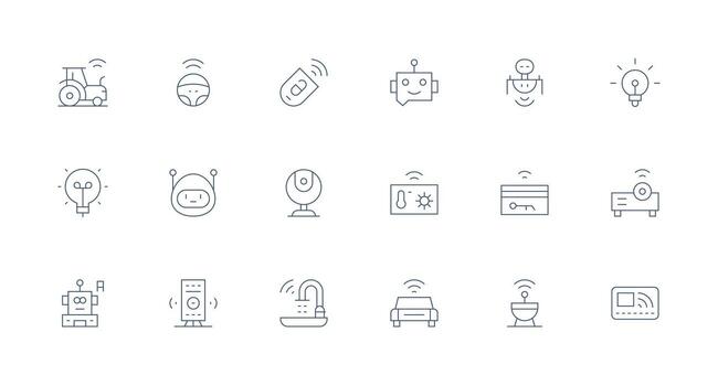 inteligente conjunto con 18 mínimo línea íconos detallado icono colección para diseño sistemas vector