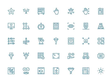 regular limpiar línea íconos desde selección conjunto con 35 vectores aplicación icono paquete