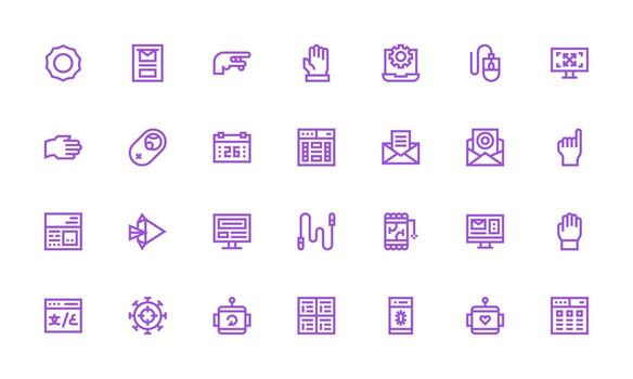 28 Bold Line Style Icons from Interface Collection Full Icon Library for UI Designers vector