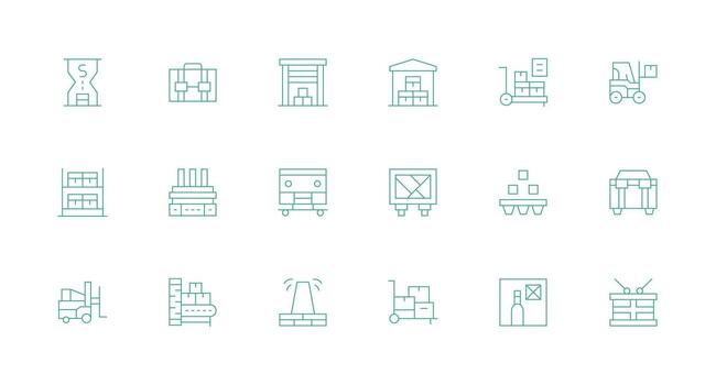 18 íconos para paleta en mínimo línea formato monitor icono paquete vector