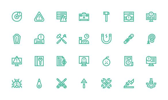 Bold Line Icons from Fix Set with 28 Vectors All Device Compatible Icon Set