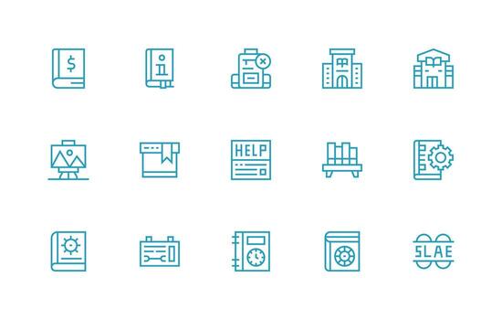 15 regular línea estilo íconos desde documentación colección moderno icono conjunto vector