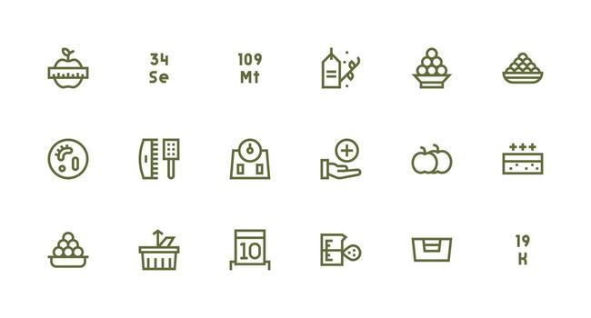 Strong Stroke Line Icons from Quantity Set with 18 Vectors UI Icon Set