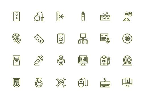 Thick Line Line Icons from Device Set with 24 Vectors Complete Icon Bundle for Web Design