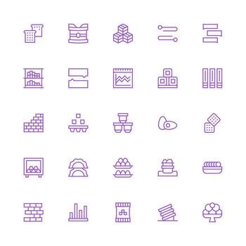 apilado visual paquete conteniendo 25 medio carrera contorno íconos ui y ux enfocado icono colección vector