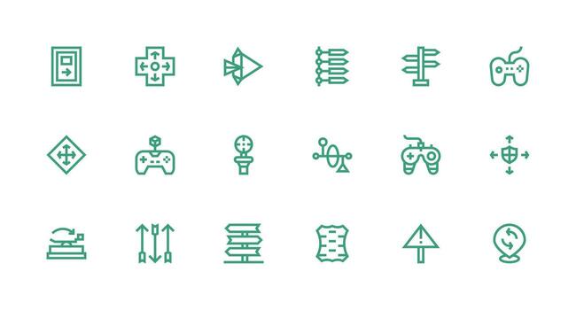 18 Strong Stroke Line Vectors for Directional Theme Interface Icon Collection for Daily Projects