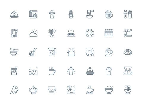 Hot Visual Pack containing 35 Regular Clean Line Icons Quick Access Icons for UI Development vector