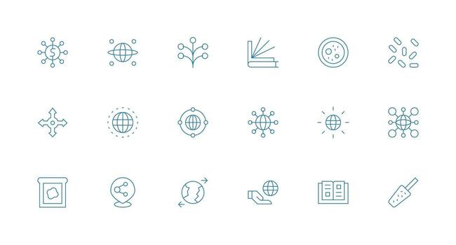 18 mínimo línea estilo íconos desde untado colección multi-estilo icono colección vector