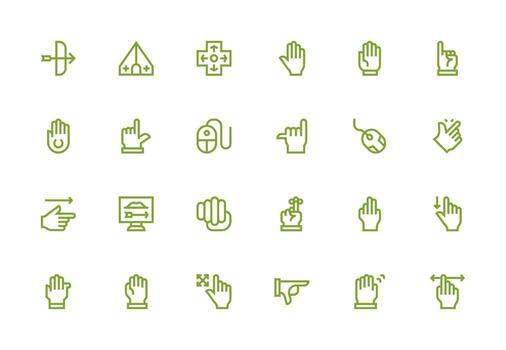 24 Thick Line Line Style Icons from Cursor Collection Multi-Purpose Icon Pack for Templates vector