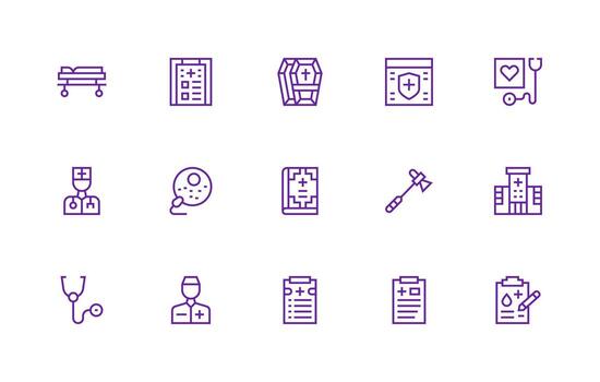 diagnóstico icono conjunto con 15 regular línea gráficos digital producto íconos para rápido entrega vector