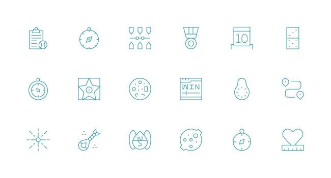 Points Icon Set with 18 Minimal Line Graphics Dashboard Icon Series vector