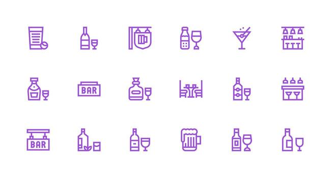 18 Strong Stroke Line Style Icons from Pub Collection Scalable Icons for All Themes vector