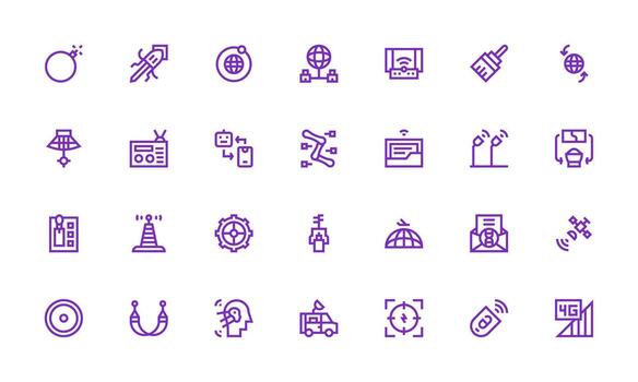 Bold Line Icons from Transmission Set with 28 Vectors UI Icon Set