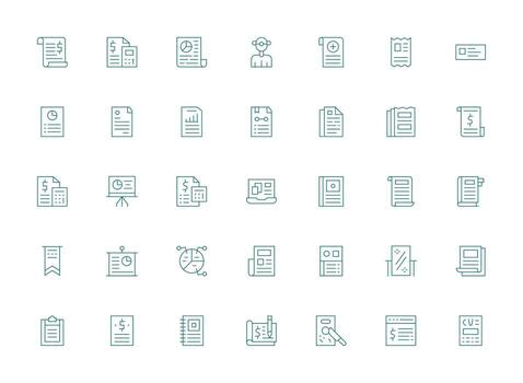Light Line Icons from Summary Set with 35 Vectors UI-Ready Icon Collection