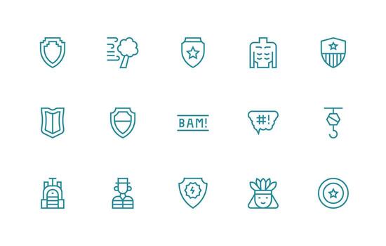 Regular Line Icons from Strong Set with 15 Vectors Scalable Icon Pack