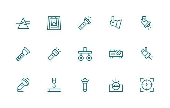15 Regular Line Style Icons from Beam Collection Flexible Icon System for Web Interfaces vector