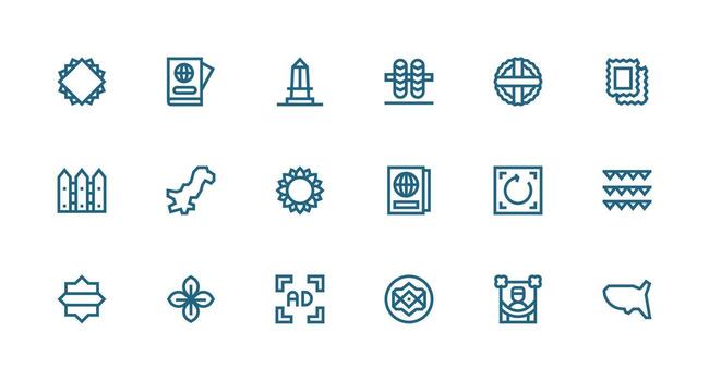 18 Icons for Border in Strong Stroke Line Format Neutral Style Icons for Any Project vector