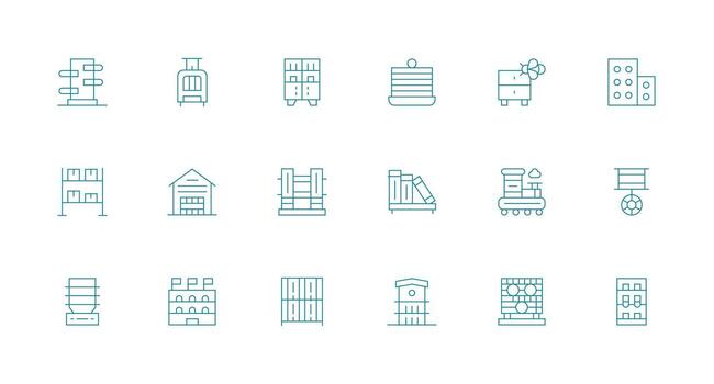 Minimal Line Icons from Shelves Set with 18 Vectors Responsive Icon Set for Flexible Layouts